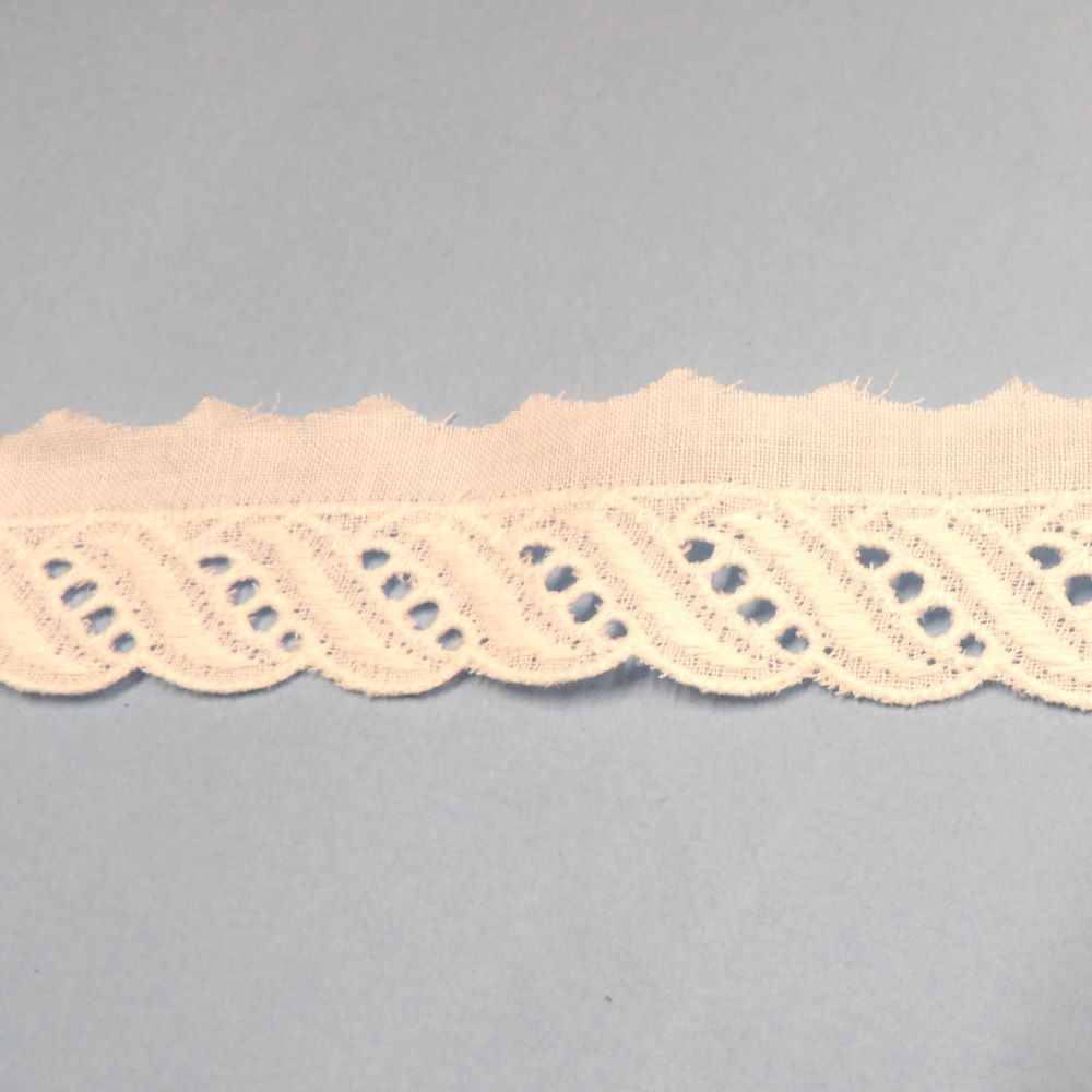 8.3 metres of white broderie anglaise 25mm wide loose in a bag clearance