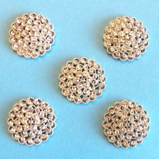 10 Diamante Metal Flat Back Metal Trims size 35mm clearance