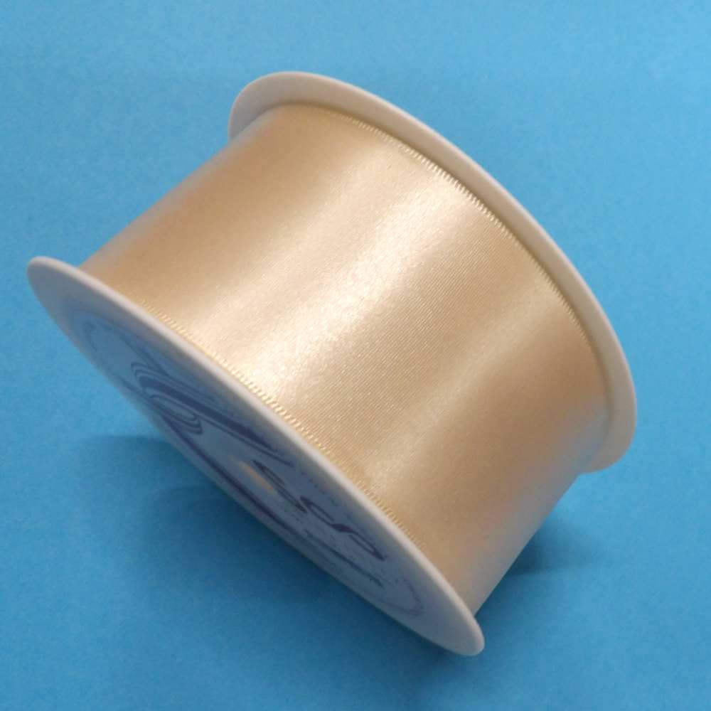 25 metre reel of Cream colour number 3 double satin ribbon Sinfinity Shindo Brand size 50mm / 2 inch Clearance
