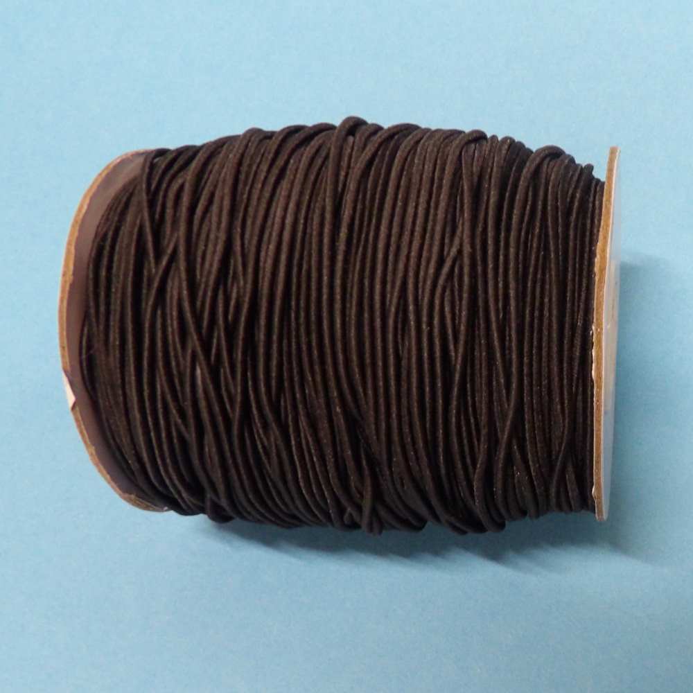 100 metre reel of round black hat elastic 1.5mm wide clearance