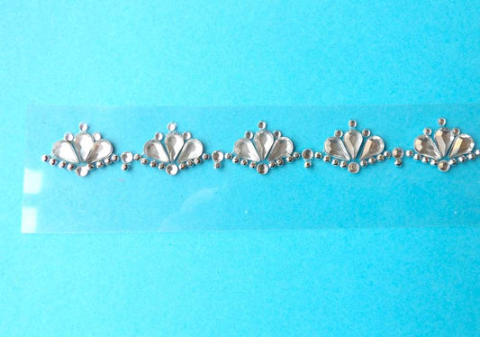 10 Diamante Strips fan design Self Adhesive Sticker 14mm wide 31cm long clearance