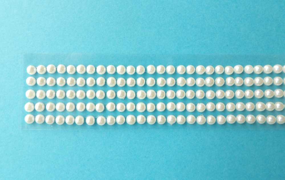 10 strips of white Pearl Self Adhesive Stickers 370 x 4mm size 35mm wide 31cm long clearance