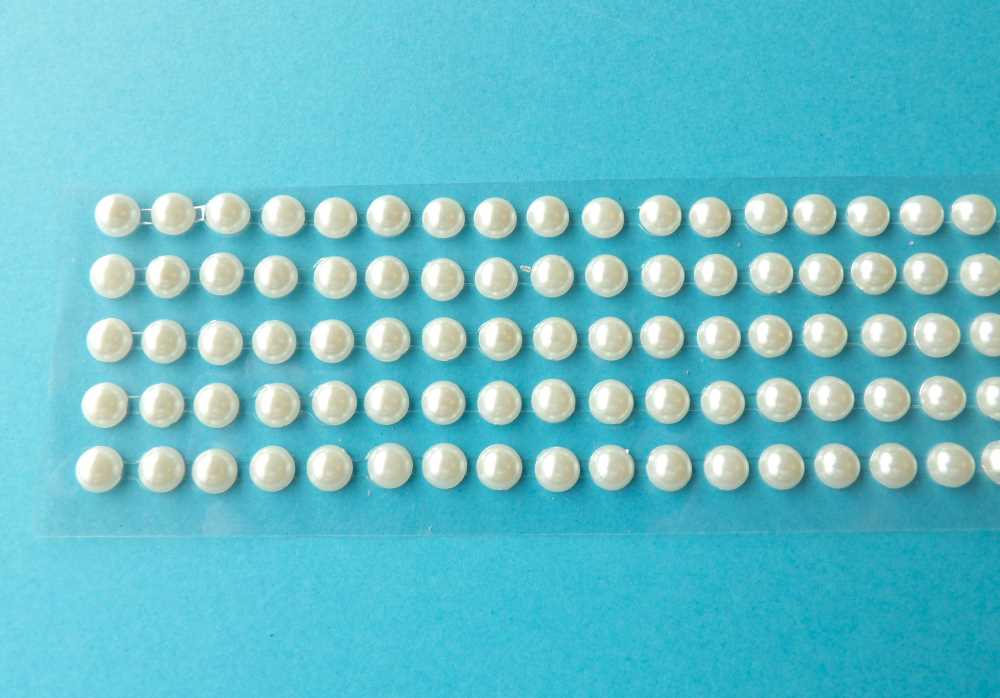 10 strips of Ivory Pearl Self Adhesive Sticker 200 x 6mm size 40mm wide 30cm long clearance