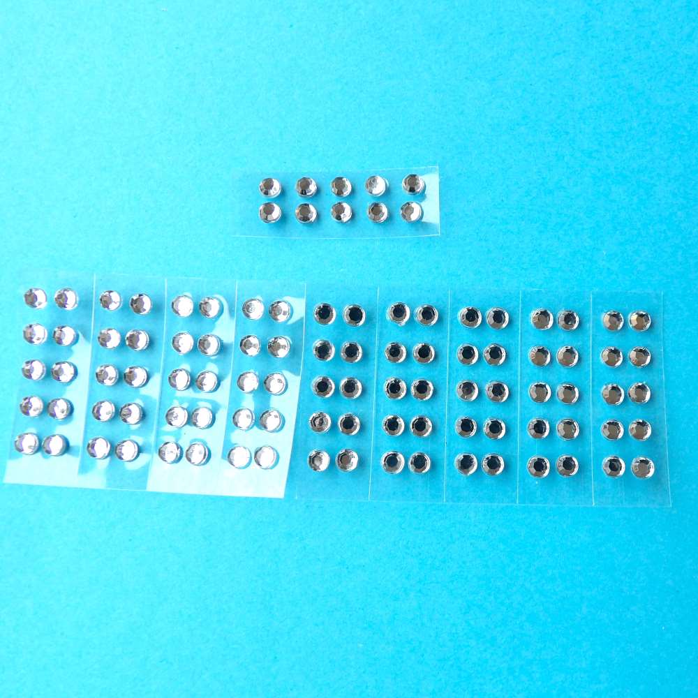20 packs of 100 clear diamante 3mm Self Adhesive Stickers clearance