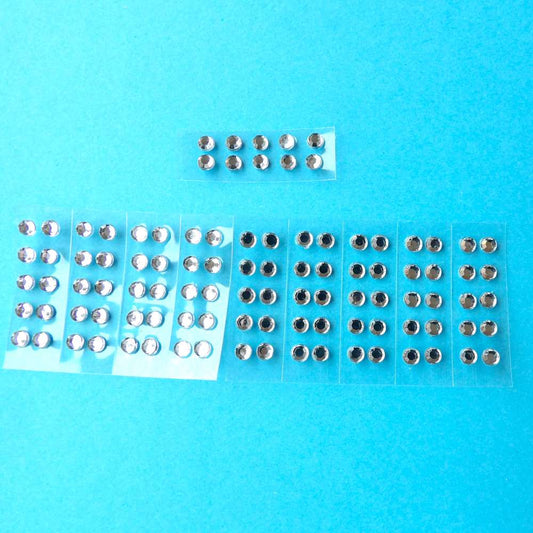 20 packs of 100 clear diamante 3mm Self Adhesive Stickers clearance