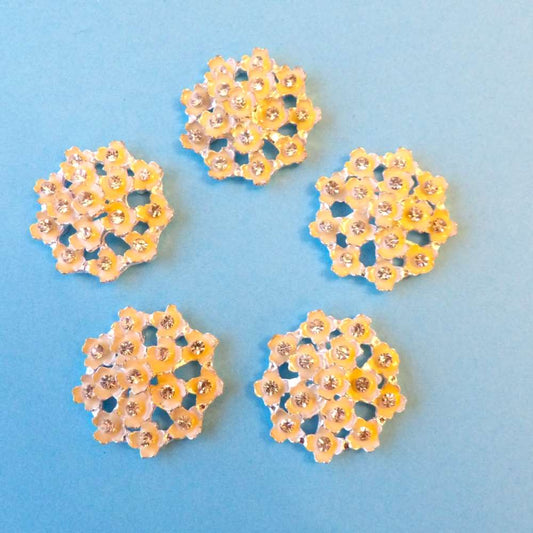 5 Round shape with cream sparkly diamantes flat back size 25mm clearance