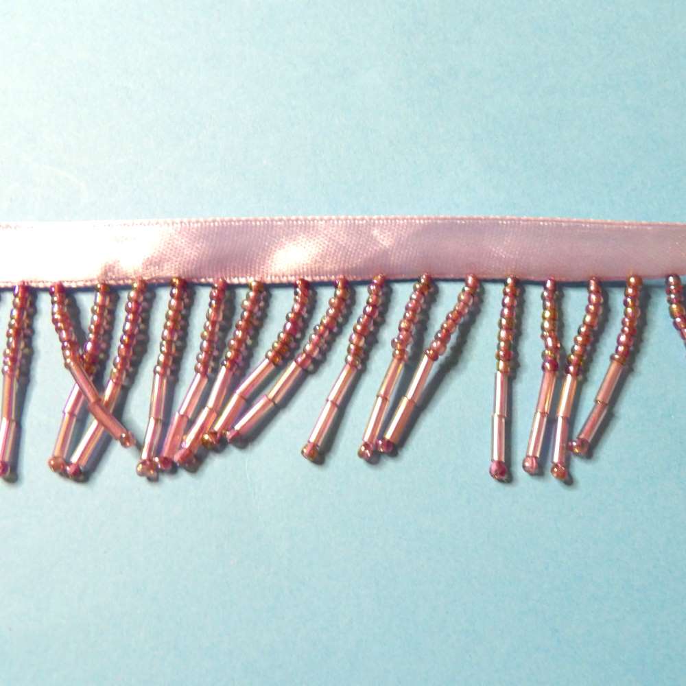 10 metres of Lilac Colour beaded fringing with 9mm ribbon 40mm wide clearance
