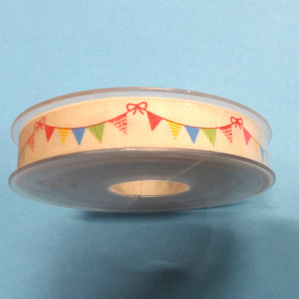 20 metres of cream type ribbon bunting design 15mm wide