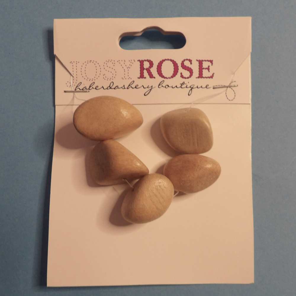 Card of 5 light brown beads size 22mm Josy Rose Brand