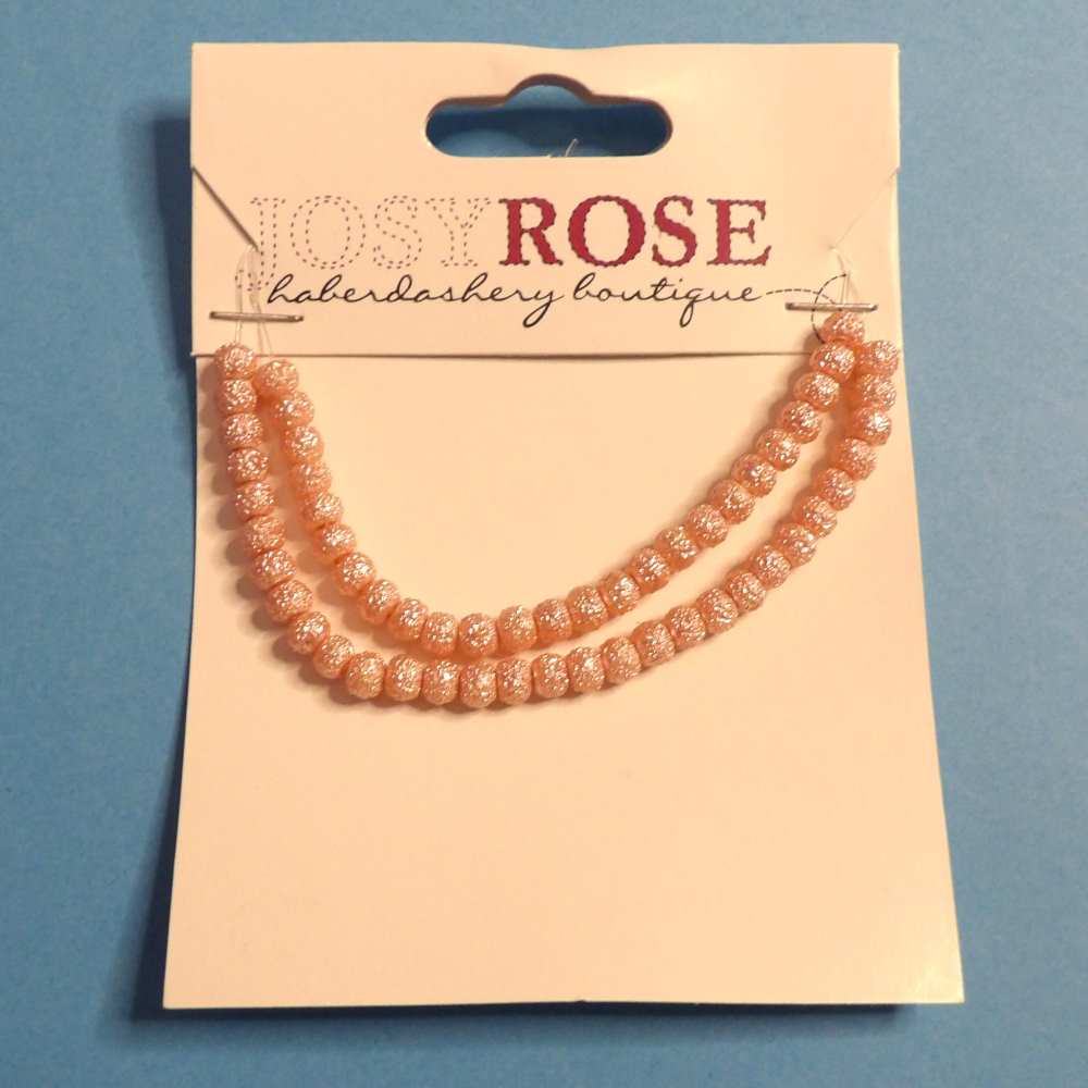 Card of 55 pink shiny beads size 4mm Josy Rose Brand