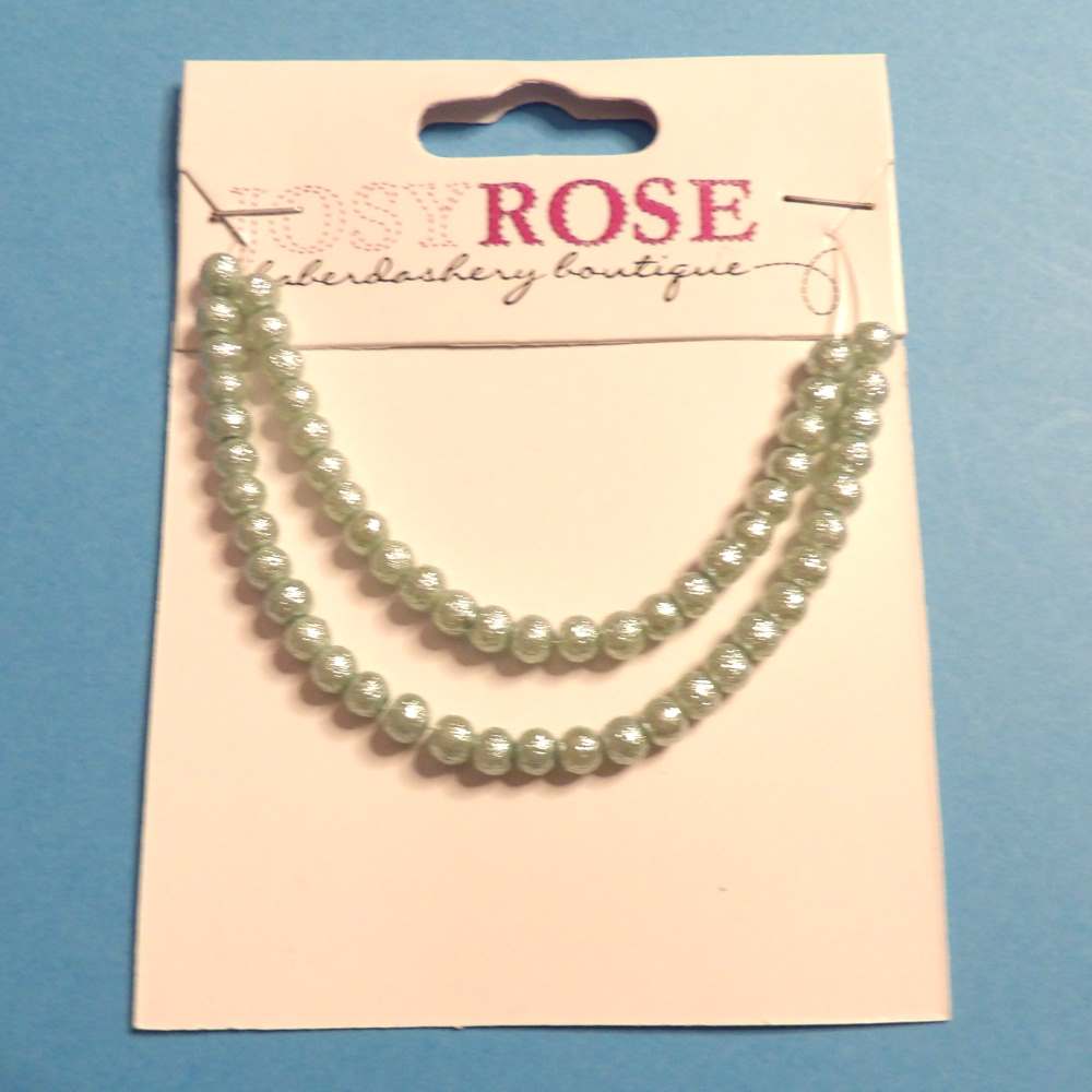 Card of 55 light green shiny beads size 4mm Josy Rose Brand