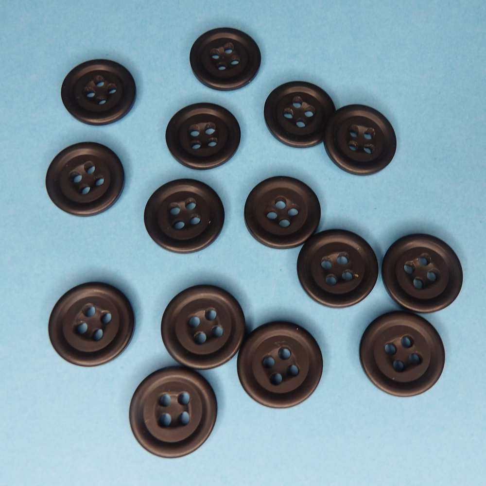 100 black 4 hole buttons size 15mm clearance