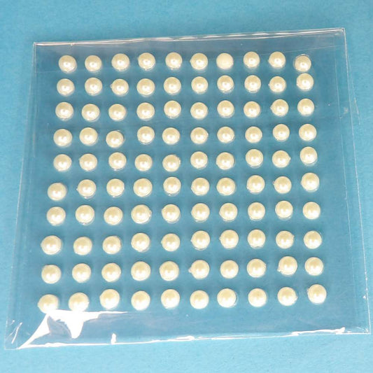 10 squares of Ivory Pearl type stones Self Adhesive Stickers 100 x 4mm on each clearance