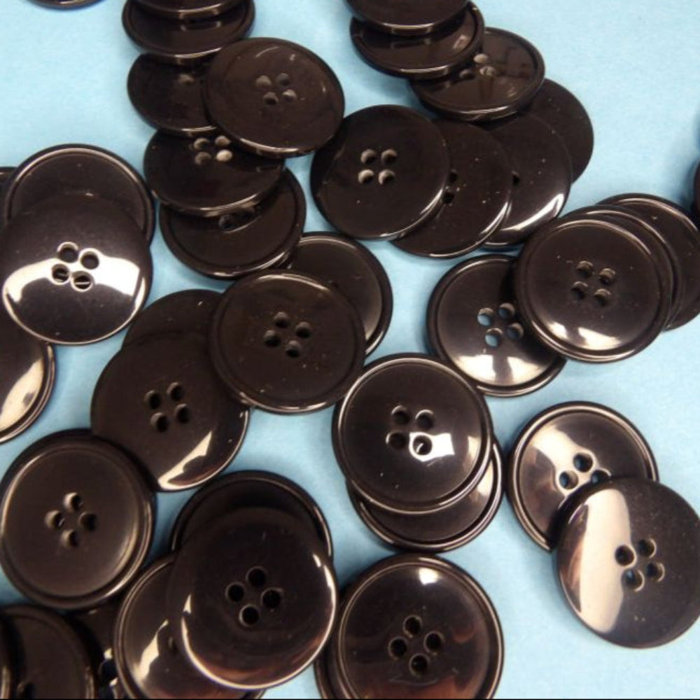 50 black 4 hole buttons size 23mm clearance
