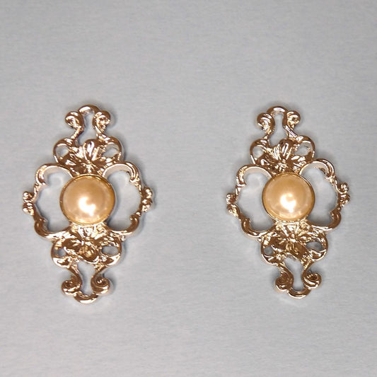 5 sliver colour metal flat backs with pearl size 42mm x 25mm clearance