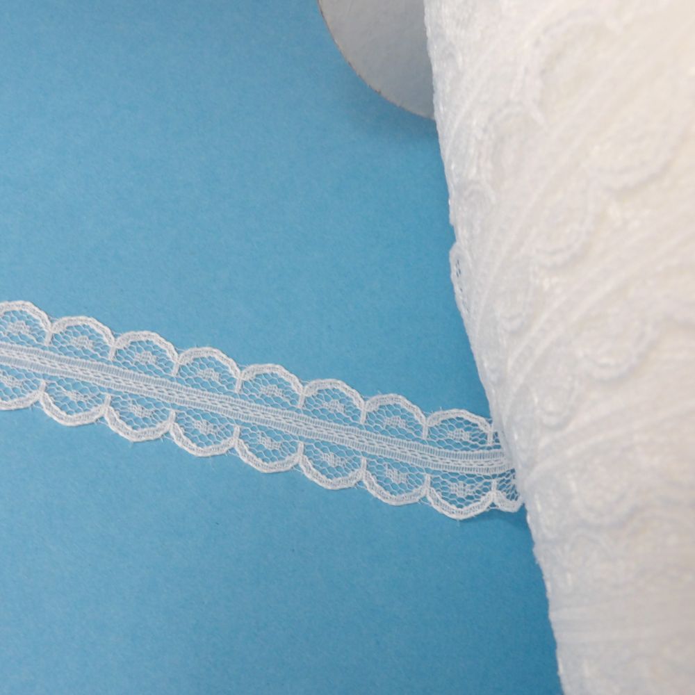 20 metres of double sided white lace 20mm wide loose in a bag clearance