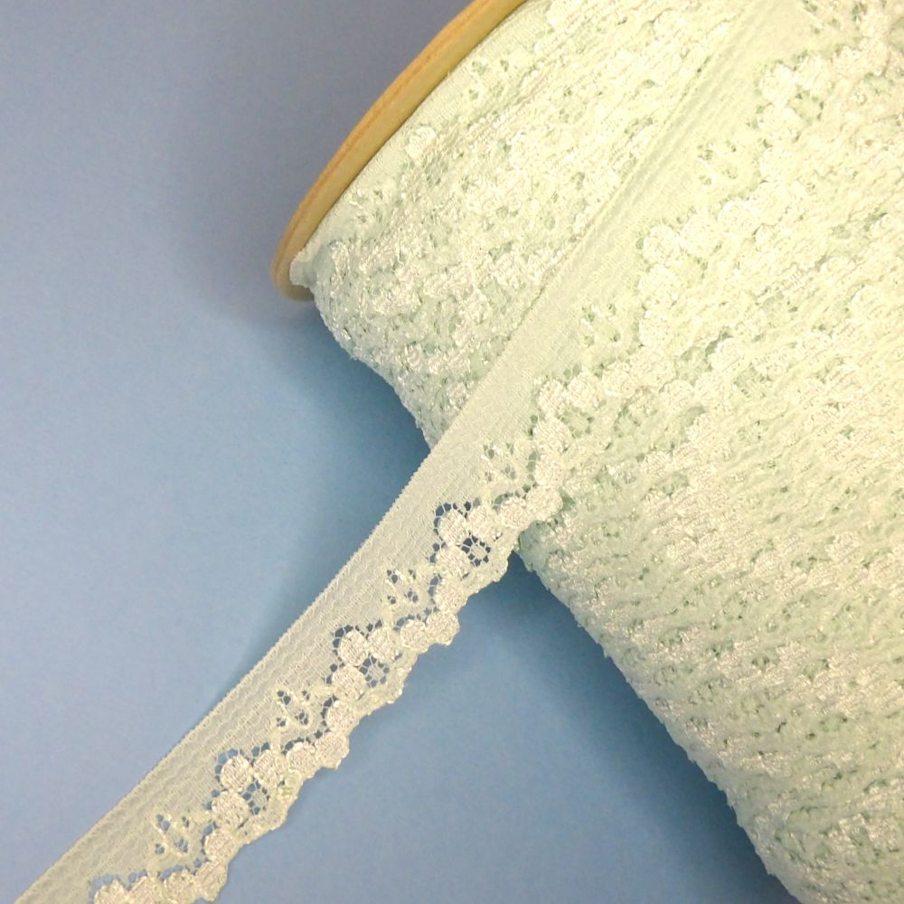 144 metres reel of light green lace 22mm wide clearance