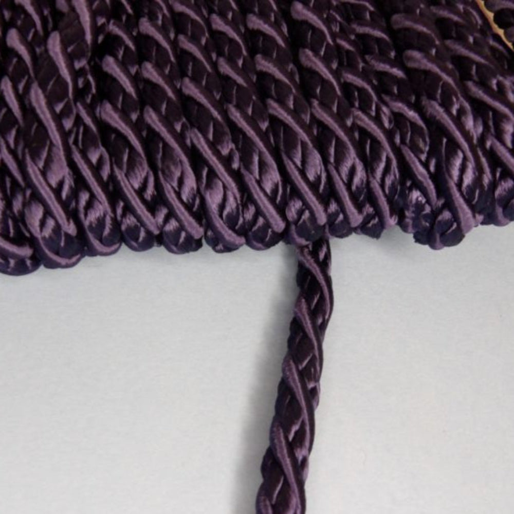 25 metre card of navy satin thick twist cord 12mm wide clearance