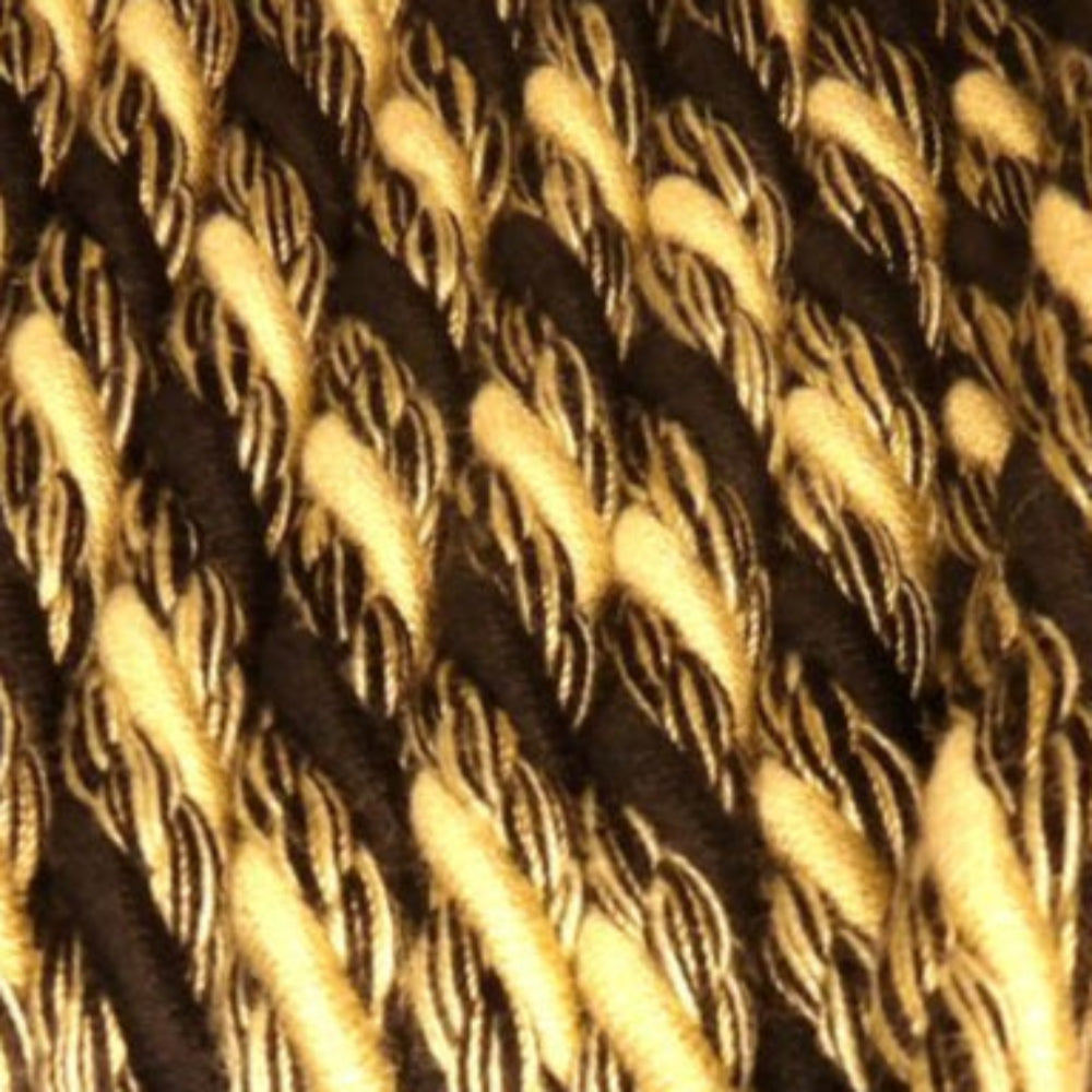 25 metre card of black and cream variegated thick twist cord 10mm wide clearance