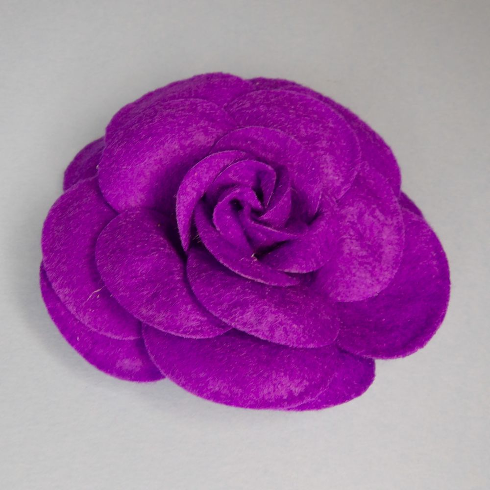 5 Purple Felt Look Type Rose size 80mm clearance