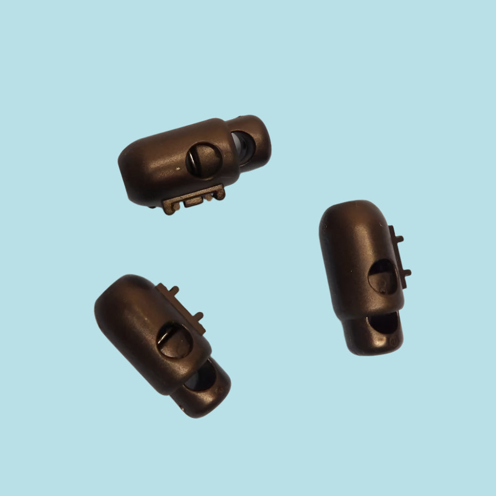 100 black spring toggles with side slot size 28mm x 15mm clearance