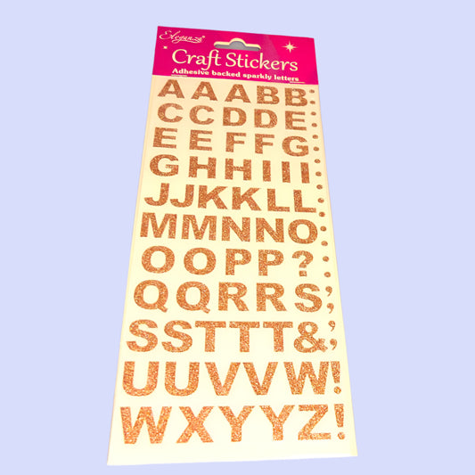 Card Of Craft Stickers Bronze Metallic Alphabet Design clearance