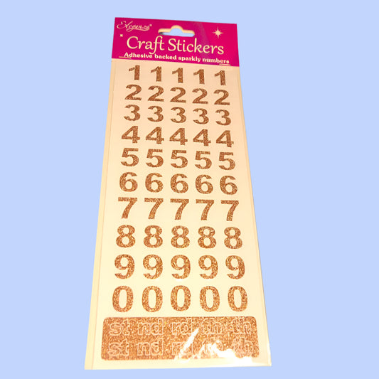 Card Of Craft Stickers Bronze Metallic Numbers Design clearance