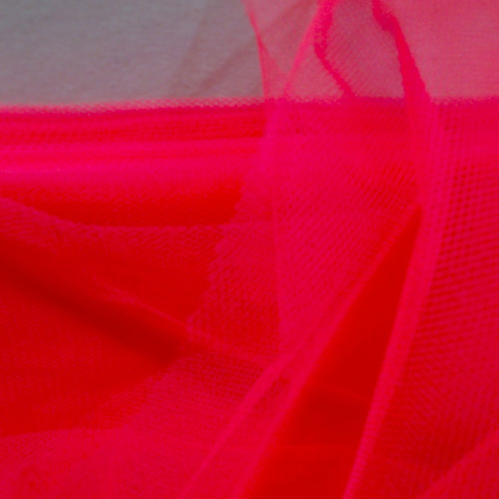 5 Metres Of florescent Red Dress Net 132cm / 52 inch Wide Clearance
