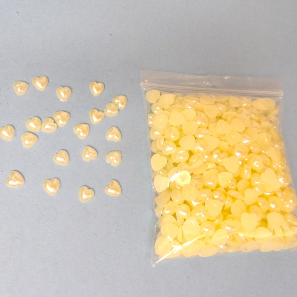 500 Approximately Of Ivory Heart Flat Backs size 6mm clearance
