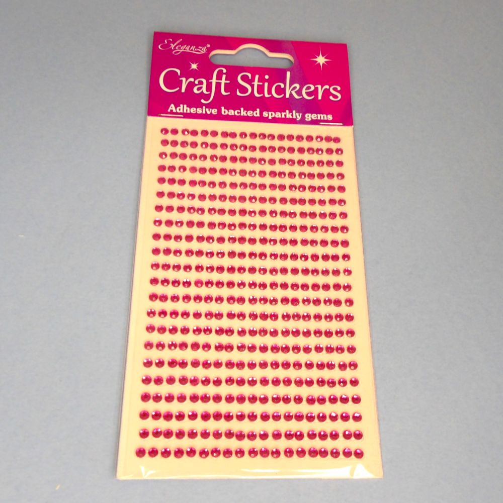 Only One Lot Of 10 Cards Of Elaganza Craft Stickers Hot Pink 3mm x 418 pieces on each card clearance