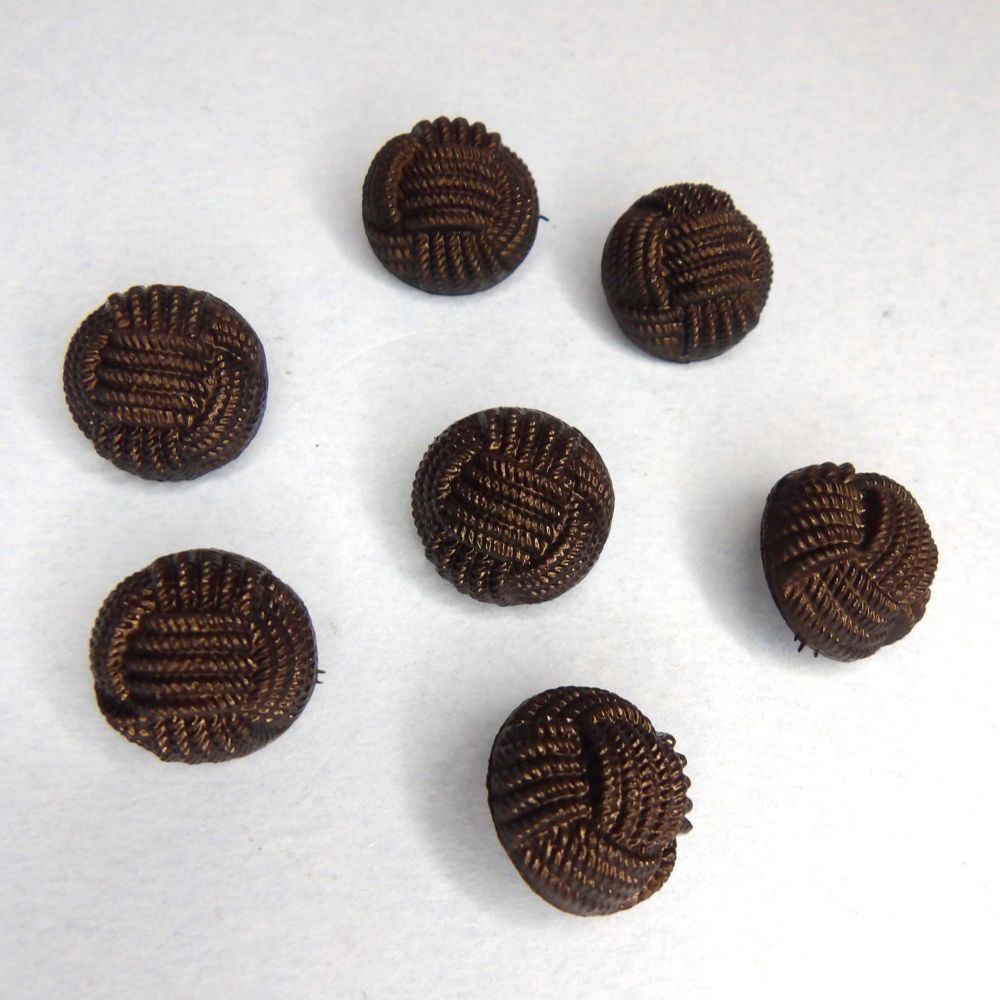 100 Black Shank Buttons Knot Design Size 17mm clearance