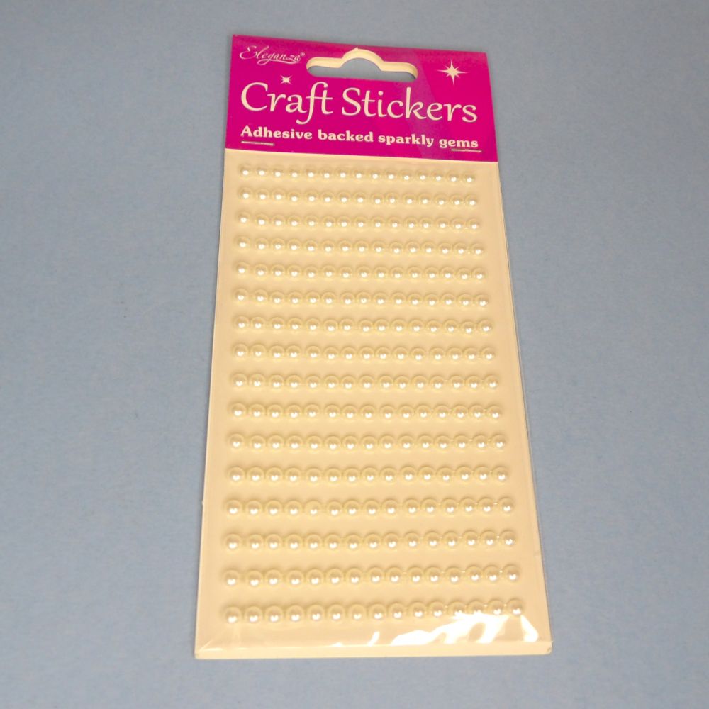 Only One Lot Of 27 Cards Of Elaganza Craft Stickers Pearl 4mm x 240 pieces on each card clearance
