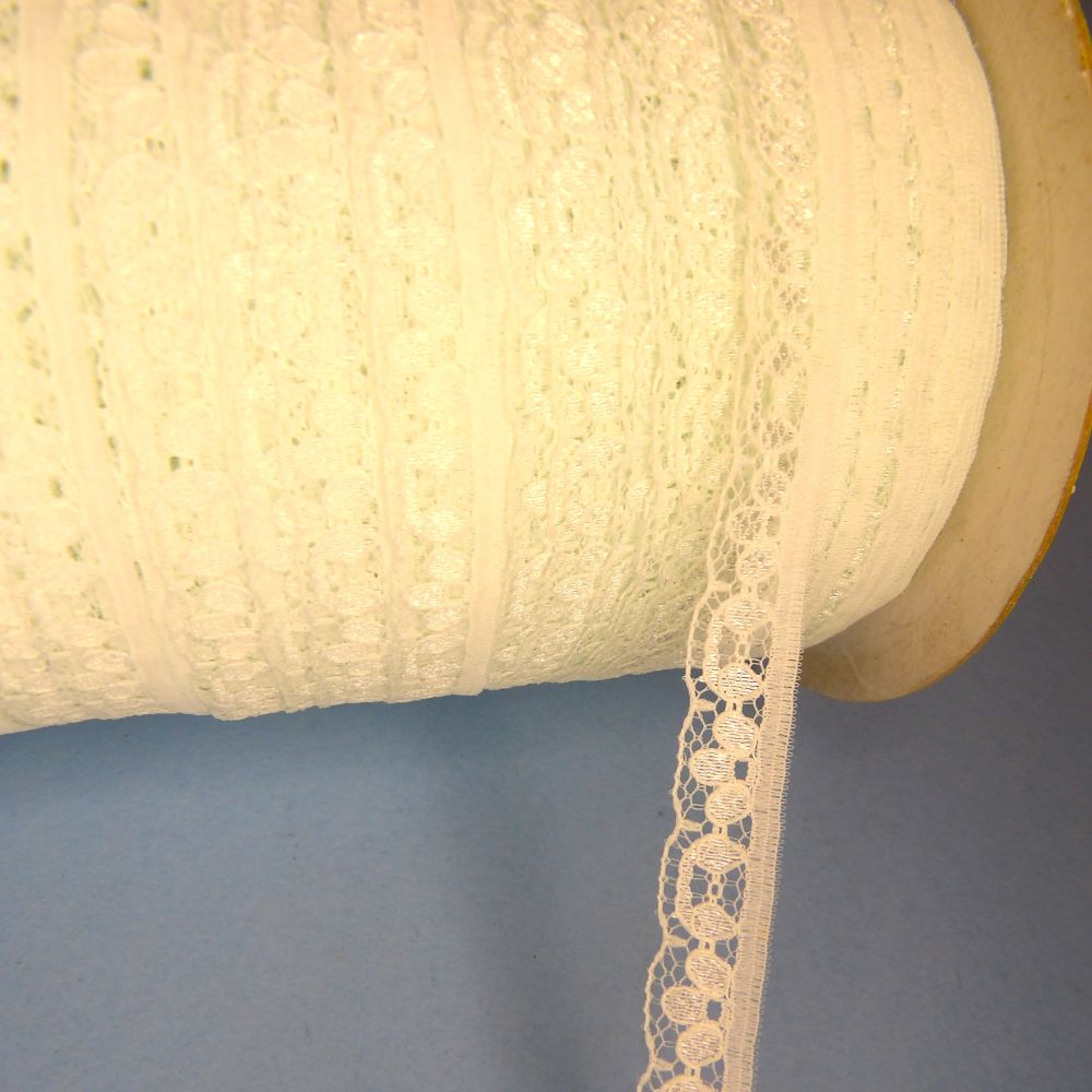 260 metres approximately of light green lace 12mm wide clearance