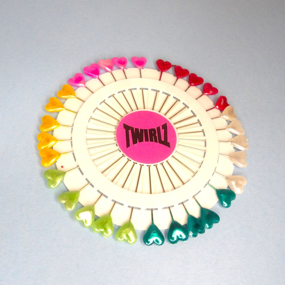 12 Rosettes Of 60 Heart Design Asserted Colour Craft Pin Length Of Pins 55mm
