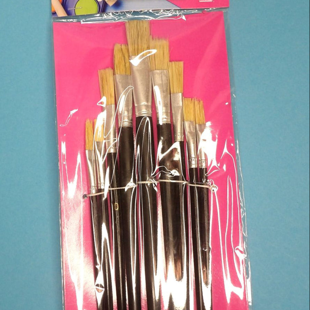 Pack Of 9 Assorted Artist Paint Brushes