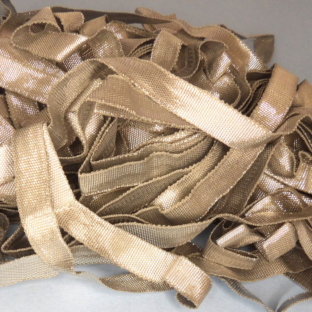 20 metres of silver lurex metallic tape/ribbon 12mm wide loose in a bag clearance