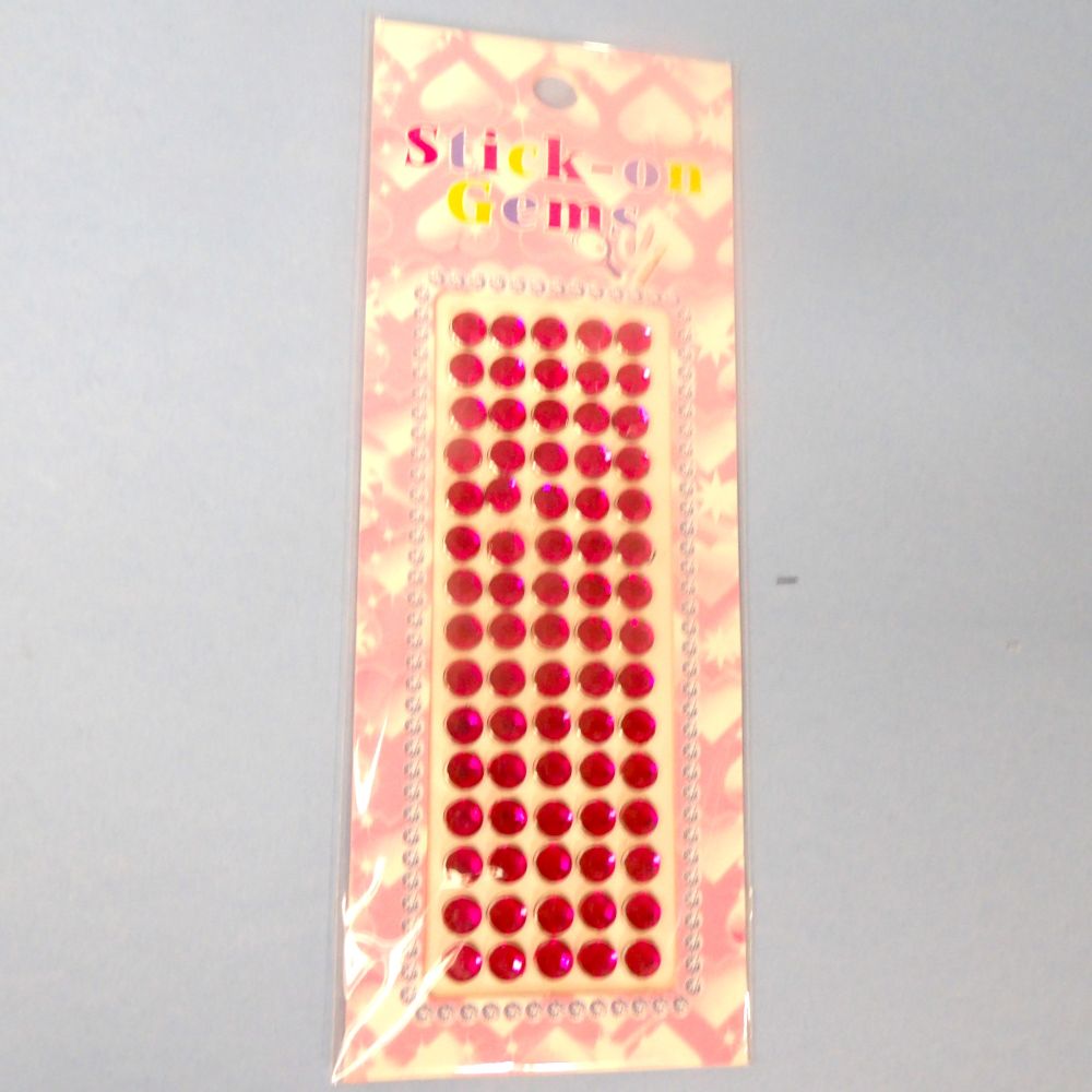Card Of Cerise Craft Stickers Size 5mm 75 On Each Card Clearance