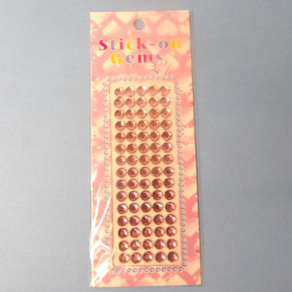 Card Of Light Pink Craft Stickers Size 5mm 75 On Each Card Clearance