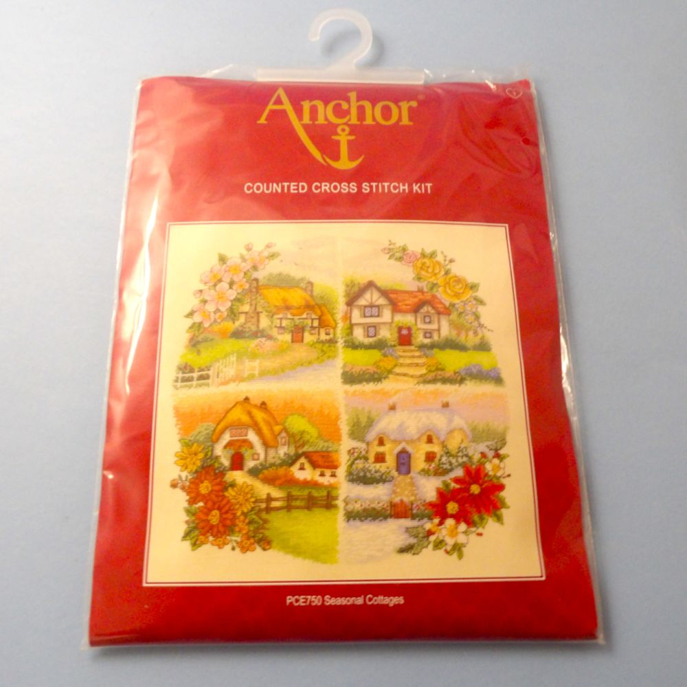 Anchor Counted Cross Stitch Kit PCE750 Seasonal Cottages 30CM X 30CM Clearance