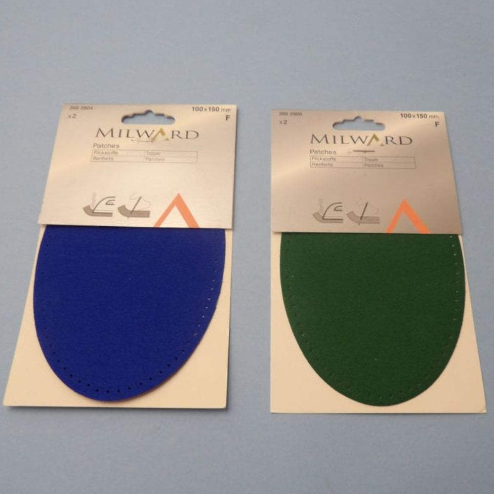 Card Of 2 Oval Iron On Patches Milward Brand Choice Of Colour Size 100mm x 150mm Milward Brand Clearance