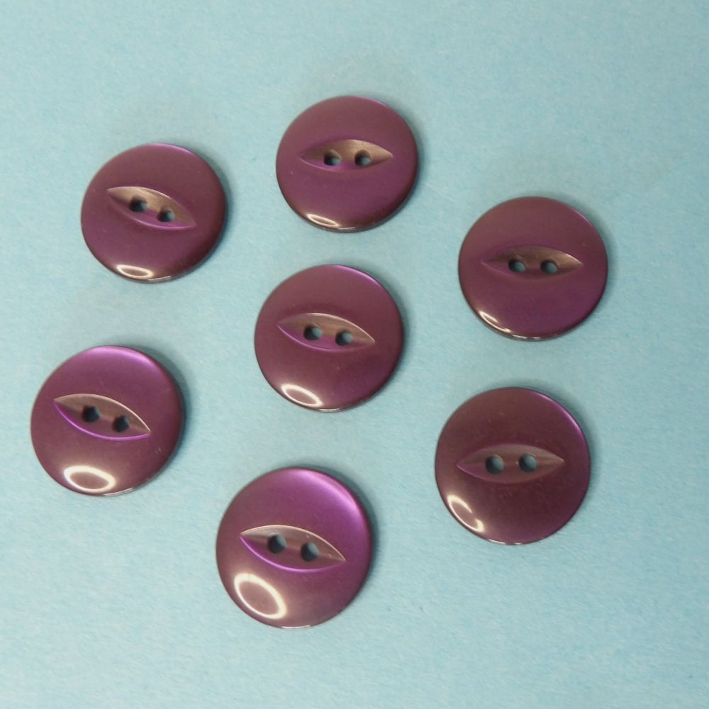 50 Purple Fish Eye Buttons 30 Line Size 19mm Clearance