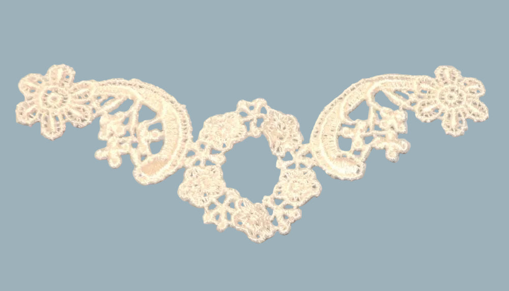 25 pale Ivory Iron On Guipure Motifs With Floral Design Size 13cm x 6cm Clearance