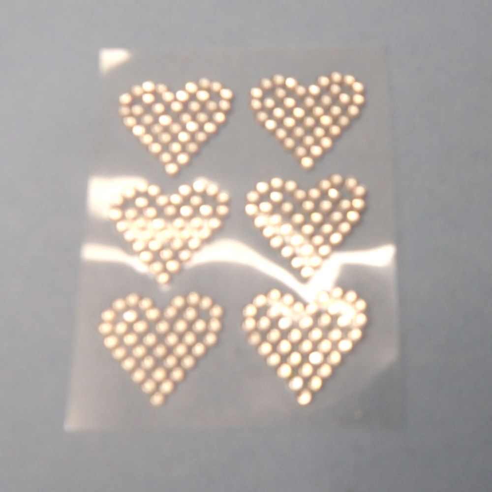 10 cards Of 6 Clear Heart Shape Diamantes Self Adhesive Stickers Size 18mm Clearance