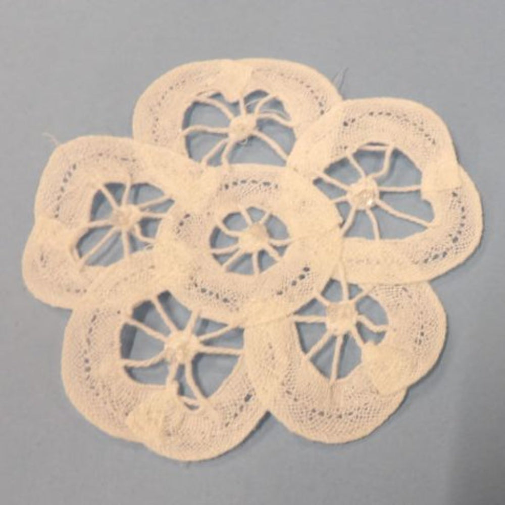 10 White Flower Shape Sew On Motifs Size 90mm Clearance