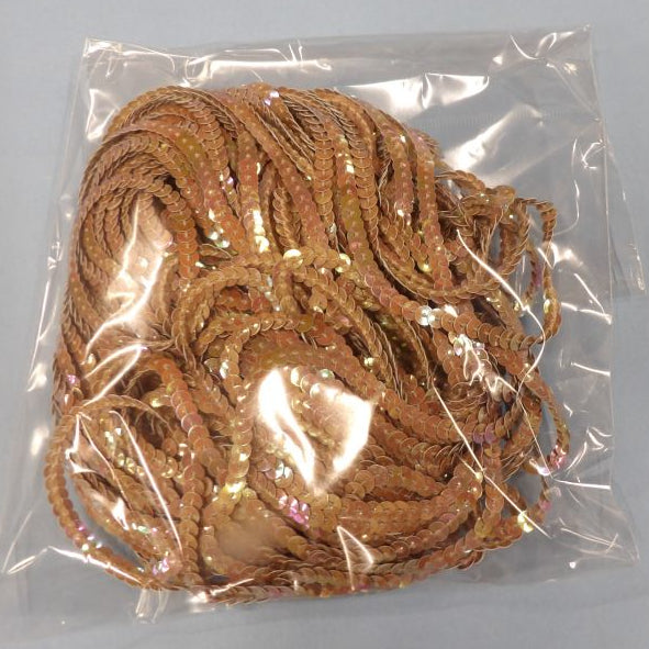 20 Metre Mini Strung Sequins Fawn Multi Colour 3mm Wide Loose In A Bag Clearance