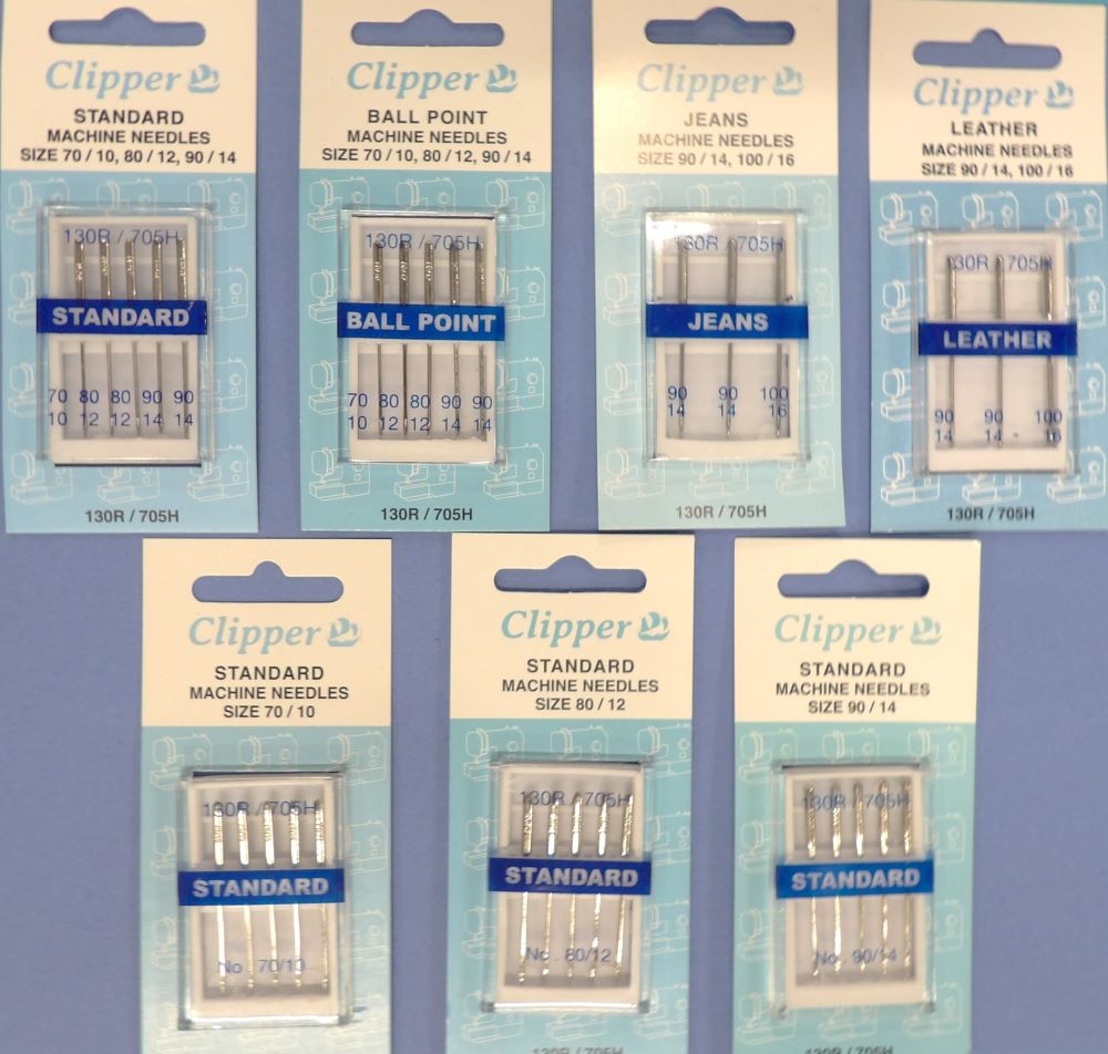 10 cards CLIPPER sewing machine needles choice of type Whitecroft brand