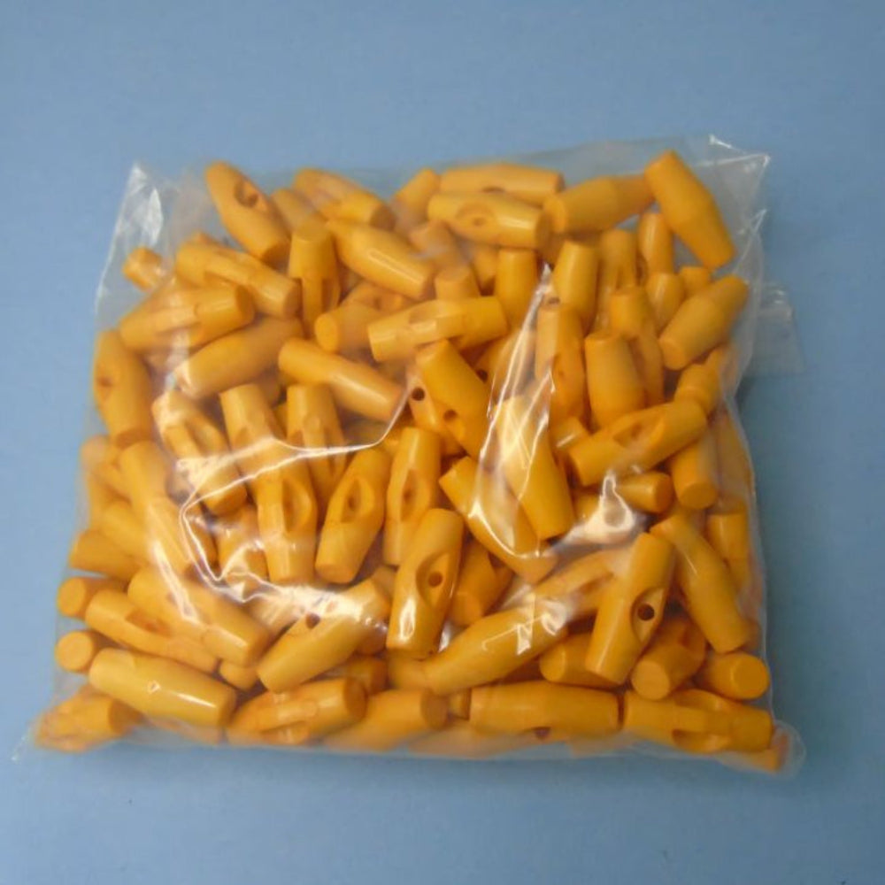 Only One Lot Of 150 Bright Orange Baby Toggles Size 25mm