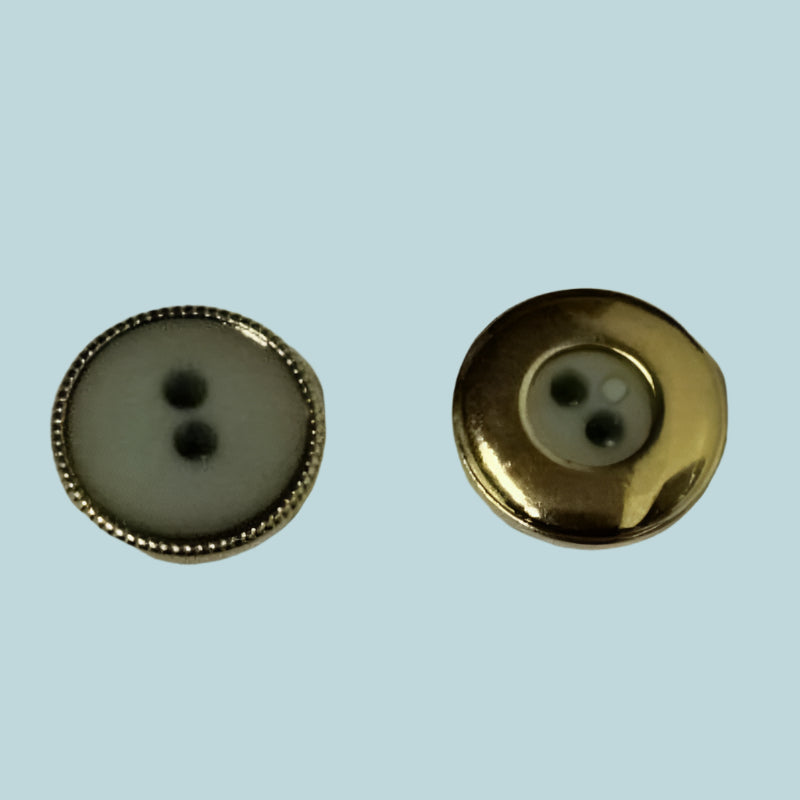 100 Turquoise 2 hole buttons with gold edge 14mm clearance