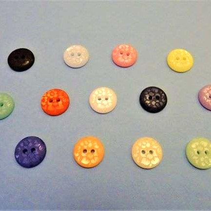 100 Floral Damask buttons 24 line choice of colour size 15mm