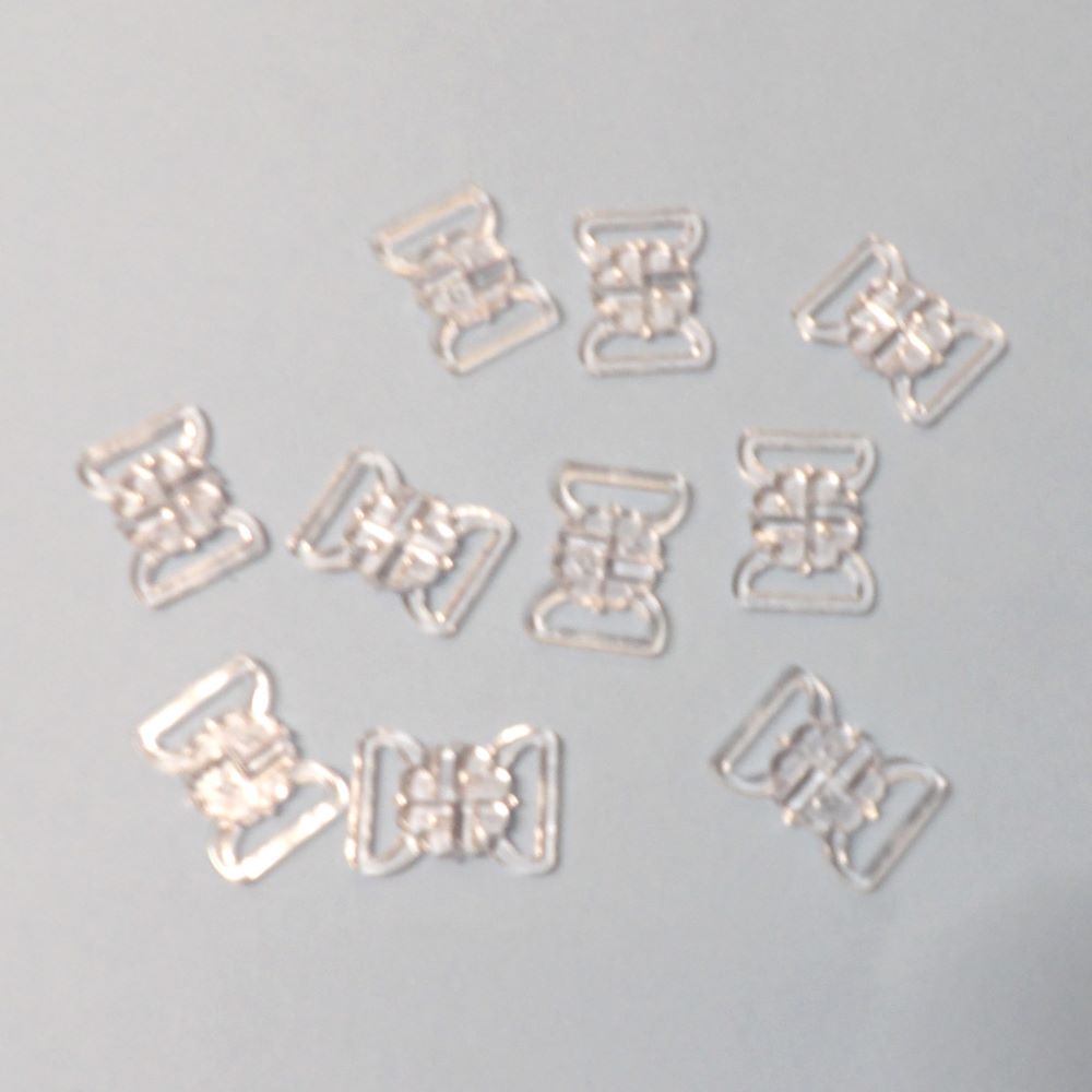 10 sets of clear bikini clasps clover shape choice of size